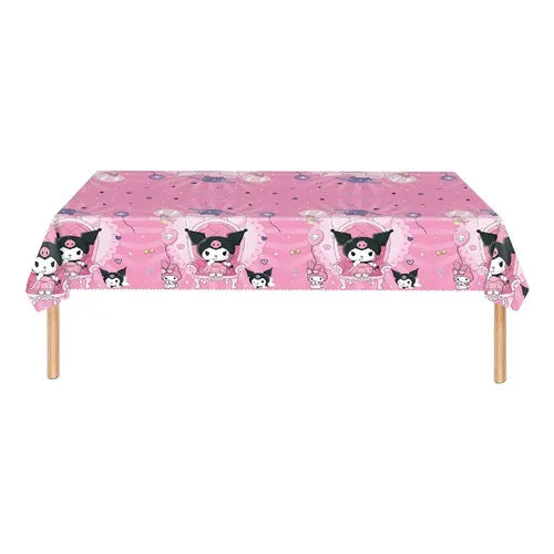 Mantel Rectangular Kuromi de Plástico Impermeable Rosa ...