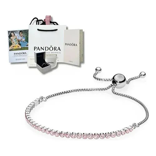 Brazalete de Tenis Ajustable Estilo Genérico Color Plateado | Grado B