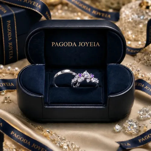 Anillo Corazón con Doble Banda Color Plateado