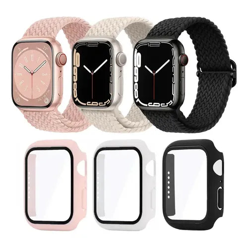 Correa de Metal con Cristales Compatible con Apple Watch 38/40/42/46/49 mm