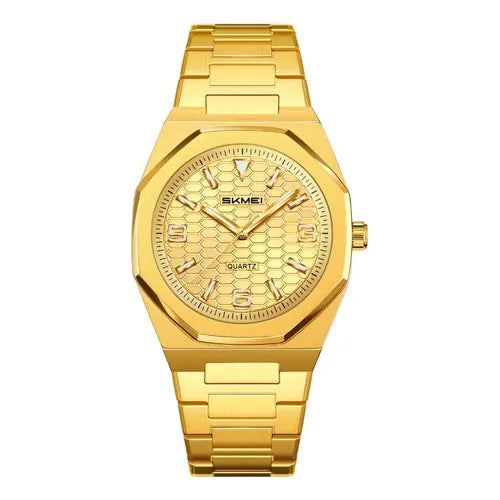 Reloj Zunpai Impermeable Inoxidable Color Dorado para Hombre | Grado B