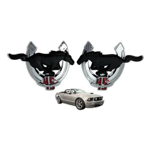 Kit de Emblemas de Metal Mustang Coyote Negro/Rojo | Grado B