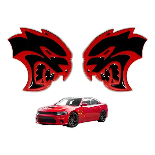 Kit de Emblemas de Metal Mustang Coyote Negro/Rojo | Grado B