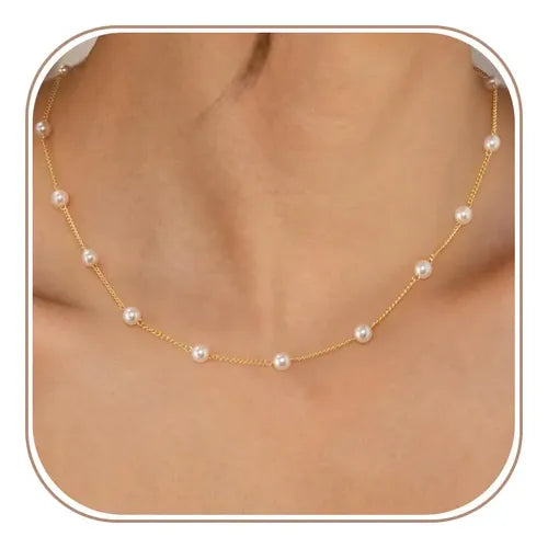 Collar de Perlas Vintage Impermeable para Mujer | Grado B
