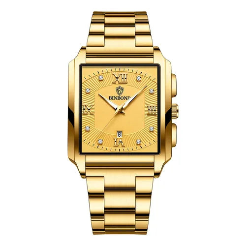 Reloj Zunpai Impermeable Inoxidable Color Dorado para Hombre | Grado B
