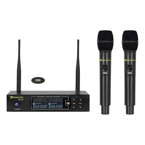 Micrófono KM9000 Inalámbrico Profesional 100M Kit 2piezas Bomge | Grado B