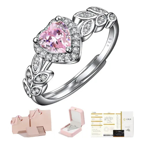 ANILLO DOBLE EN FORMA DE CORAZÓN COLOR DORADO ROSA TALLA 1