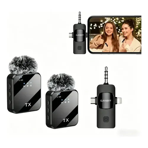 Micrófono Inalámbrico Lavalier con Cancelación de Ruido 2.4G USB Negro | Grado B