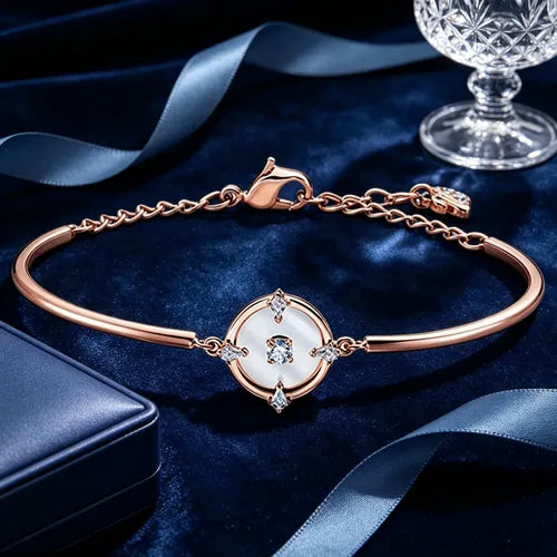 Pulsera Infinito con Cristales Color Dorado Rosa | Grado B