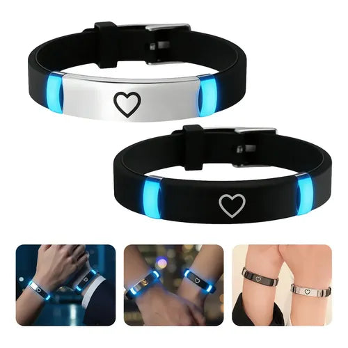 Pulseras Ajustables para Pareja Color Blanco y Negro 18 cm | Grado B