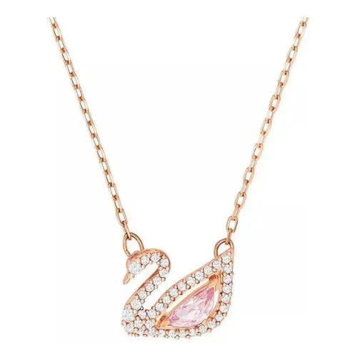 Collar de Cisne Negro Color Dorado Rosa | Grado B
