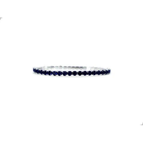 Pulsera con Cristales Azules Brillantes Color Plateado | Grado B