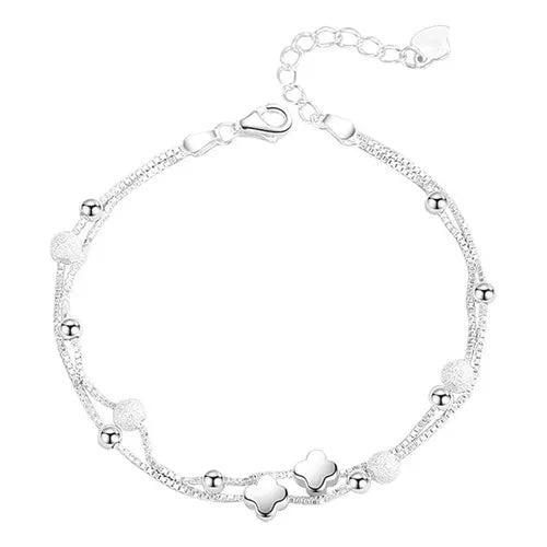 MOMENTS SPARKLING HEART CLASP SNAKE CHAIN BRACELET