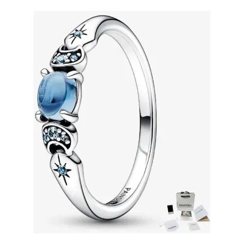 Anillo con Gema Color Blanco Talla 7 Color Plateado | Grado B