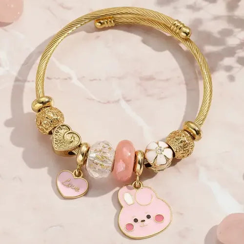 Pulsera Emily de Talla Redonda Blanca Color Plateado | Grado B