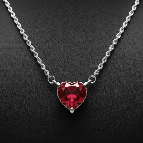 Collar con Colgante Halo de Corazón Reluciente Color Plateado | Grado B