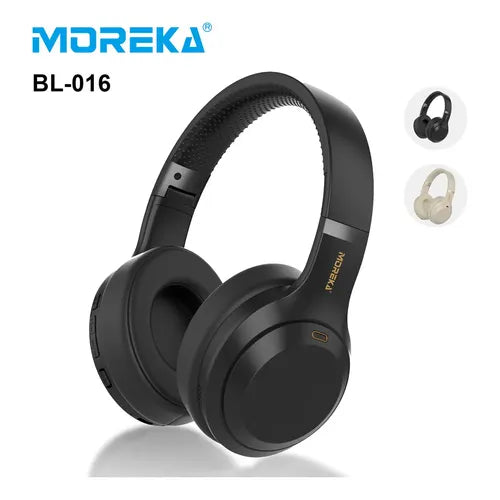 Auriculares Inalámbricos Bluetooth Moreka de Diadema con 60 Horas de Batería Color Negro | Grado B