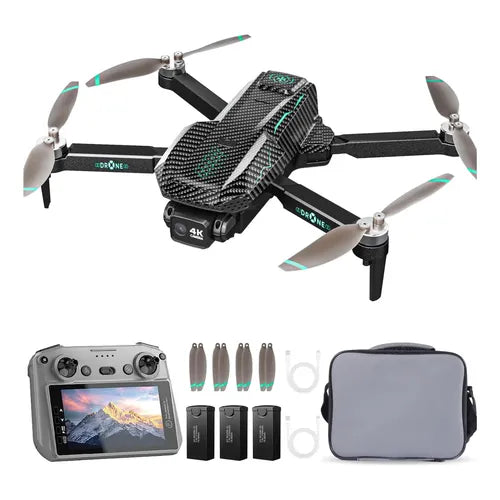 MINI DRON 8K HYTOBP CON DUAL CÁMARA HD PROFESIONAL DRON GPS 5GHZ TRES BATERÍAS GRADO B