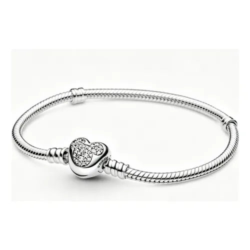 Pulsera de Serpiente con Corazón Regalo para Ella Color Plateado | Grado B