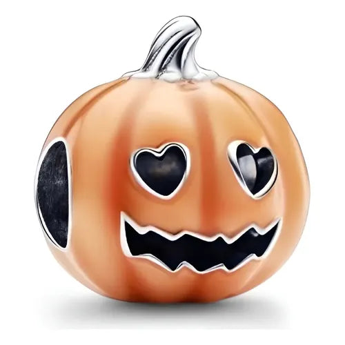 Charm con Forma de Calabaza de Halloween Color Plateado y Naranja | Grado B