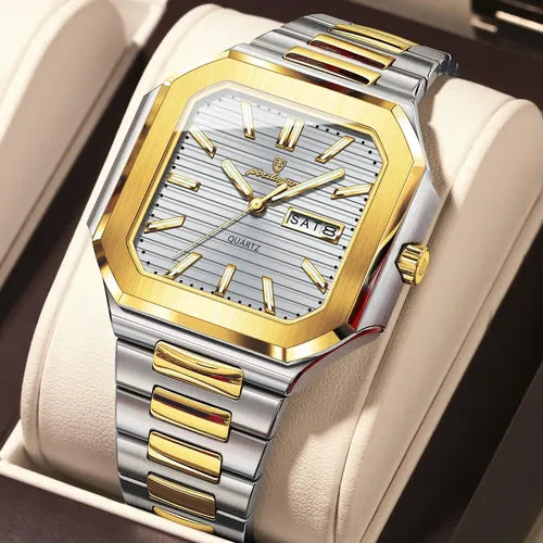 Reloj Zunpai Impermeable Inoxidable Color Dorado para Hombre | Grado B