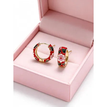 Aretes de Mujer,estilo Chino Retro, Esmaltados | Grado B