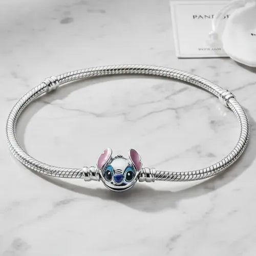 Pulsera con Colgante de Serpiente Color Plateado