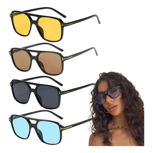 FEISEDY GAFAS DE SOL B0117 BROWN DEGRADED TEA CRYSTAL UV400 NO LEOPARD ACETATE FIBER LIGHT BROWN