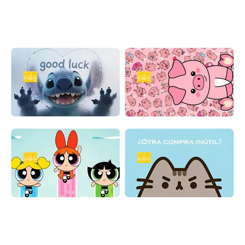 Sticker Cover Tarjeta Banco 4 Pz Calcomanía Juego | Grado B