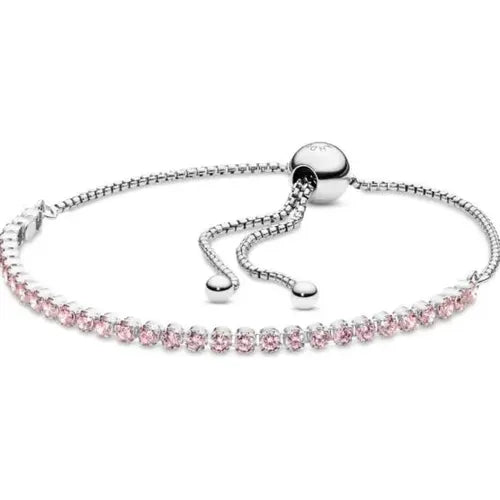 PULSERA DE TENIS AURABRILLANTE COLOR PLATEADA
