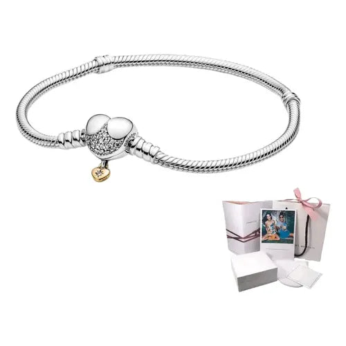 Brazalete de Cuentas con Pavé Color Plateado