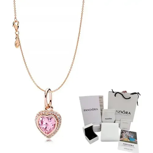 Kit de Collar con Diseño de Cisne Rosa Color Dorado | Grado B
