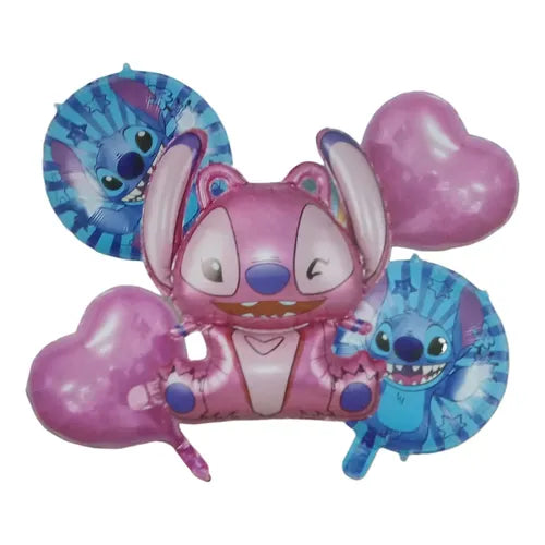 Paquete de 5 Globos de Aluminio con Lunares Color Azul 22 Pulgadas | Grado B