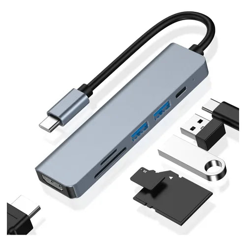 Jeeyee Hub USB 3.0 4 Puertos Alta Velocidad con Protección de Sobrecarga Gris | Grado B