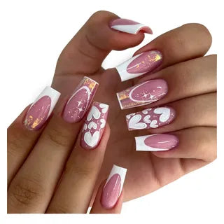 Kit Brioty de 100 Uñas Postizas Cuadradas Pink Dawn Plain Mixto | Grado B