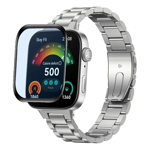 Correa de Acero Inoxidable para Huawei Watch Fit 3 y 4 con Mica 3D | Grado B