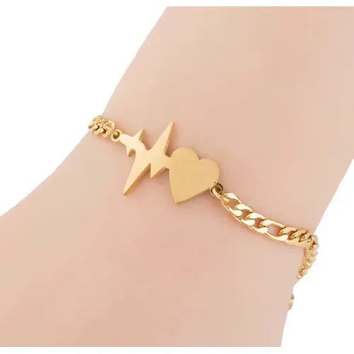 Pulsera Corazón Piedra Natural Acero Inoxidable Pulsera | Grado B