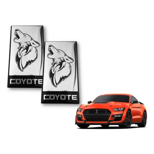 Kit de Emblemas de Metal Mustang Coyote Negro/Rojo | Grado B