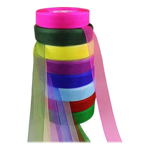 16 Rollos de Listón Multicolor Arcoíris | Grado B