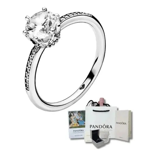 PANDORA CLEAR SPARKLING CROWN 925 STERLING SILVER RING, 3
