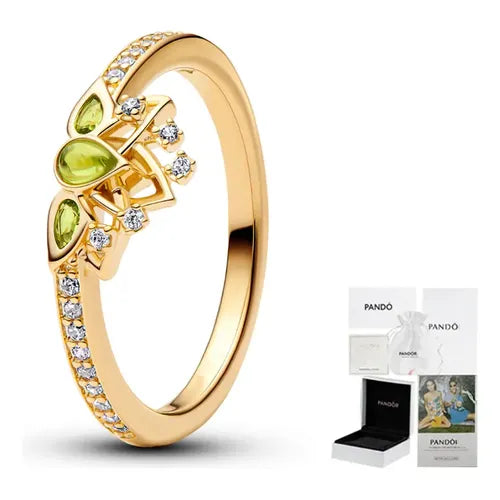 Anillo Solitario con Corona Color Plateado | Grado B