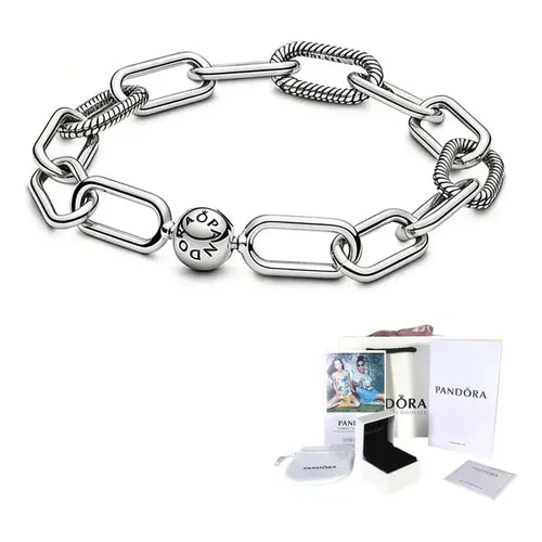 Brazalete de Cuentas con Pavé Color Plateado