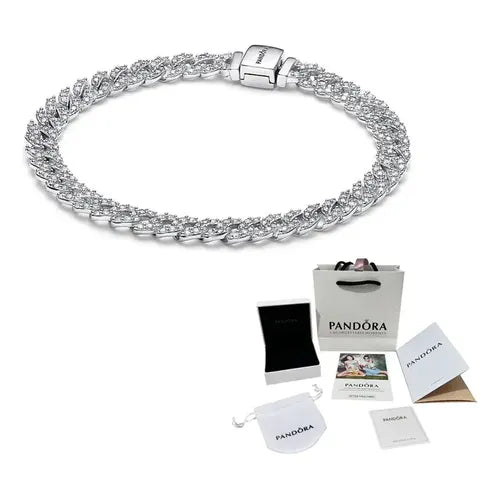 Pulsera Cubana Neutra Color Plateado | Grado B
