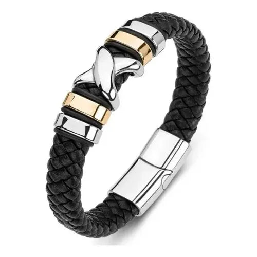 Juego de Pulseras de Piel Trenzada Doble | Grado B