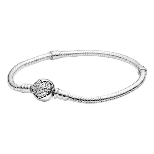 Pulsera con Cierre de Corazón Compatible con Dijes | Grado B
