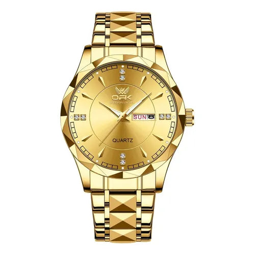 Reloj Zunpai Impermeable e Inoxidable Color Dorado para Hombre | Grado B
