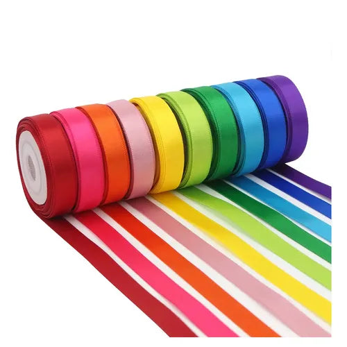 16 Rollos de Listón Multicolor Arcoíris | Grado B