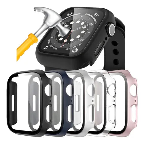 2 Pzs Fundas Con Mica Cristal Templado Para Apple Watch S10 2500