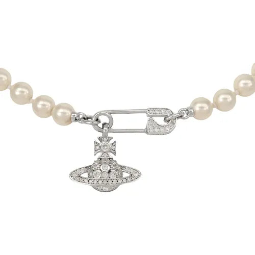 Collar Saturno de Perlas Blancas | Grado B
