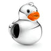 Charm Pando Patito de Hule Pulido Color Plateado | Grado B